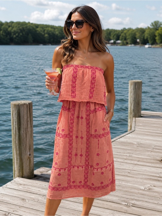 Vici Dresses & Skirts - NWT Small Vici Exclusive X Fate Pink Strapless Midi Dress